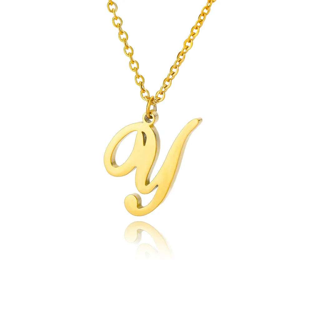 Women’s initial pendant necklace y