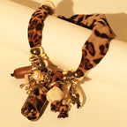 Leopard Pendant Choker Necklace