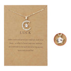 Necklace with Rhinestone Moon Pendant Birthstone
