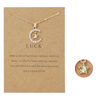 Necklace with Rhinestone Moon Pendant Birthstone