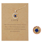 Necklace with Rhinestone Moon Pendant Birthstone