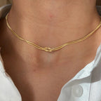 Necklace with Minimalist Knot Pendant gold