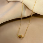 Necklace with bow pendant for women