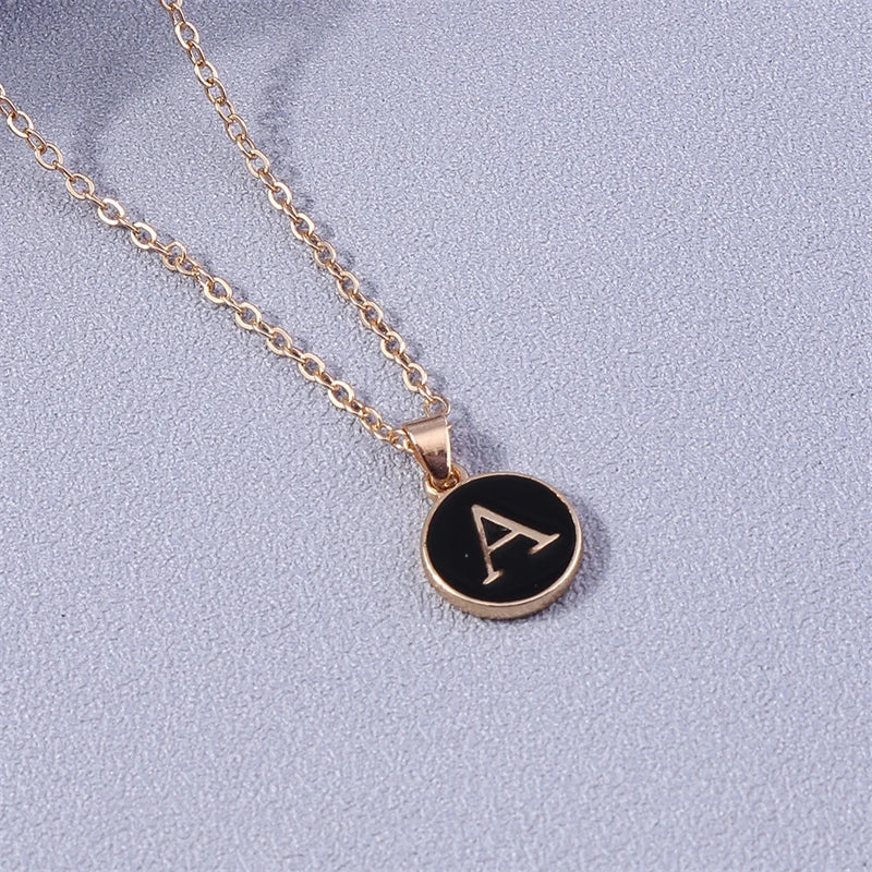 Colored Initial Pendant Necklace a