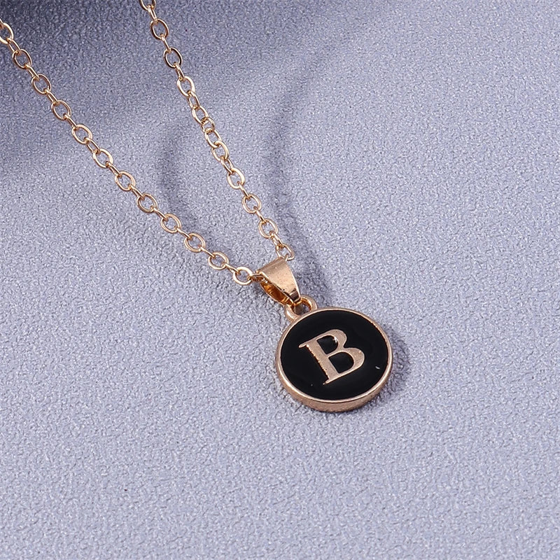 Colored Initial Pendant Necklace b