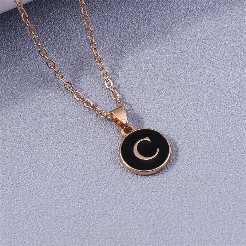Colored Initial Pendant Necklace c