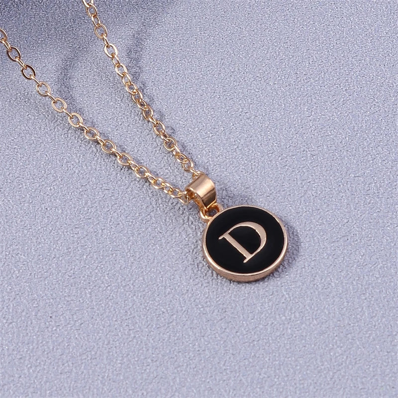 Colored Initial Pendant Necklace d