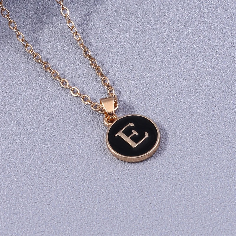 Colored Initial Pendant Necklace e