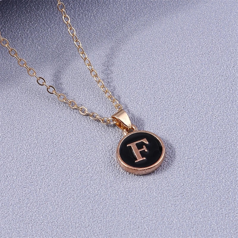 Colored Initial Pendant Necklace f