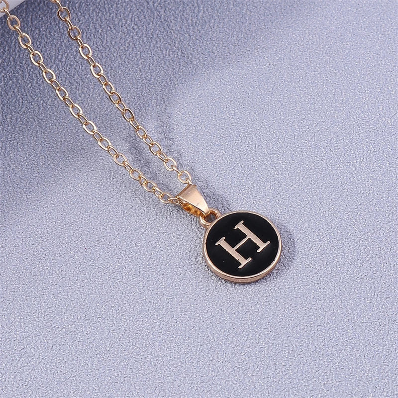 Colored Initial Pendant Necklace h
