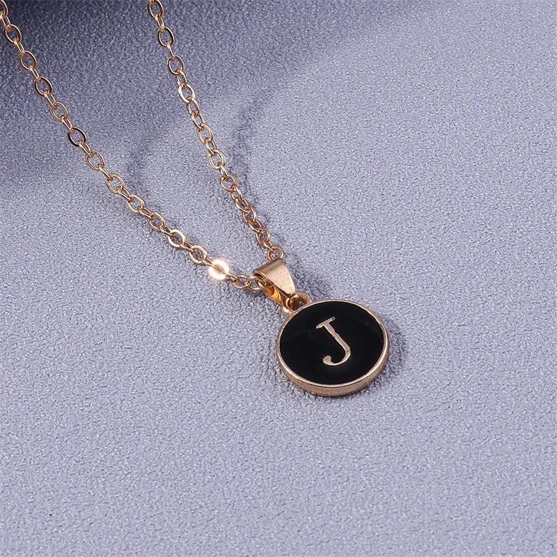 Colored Initial Pendant Necklace j