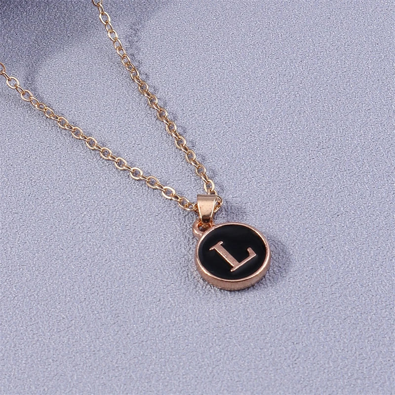 Colored Initial Pendant Necklace l