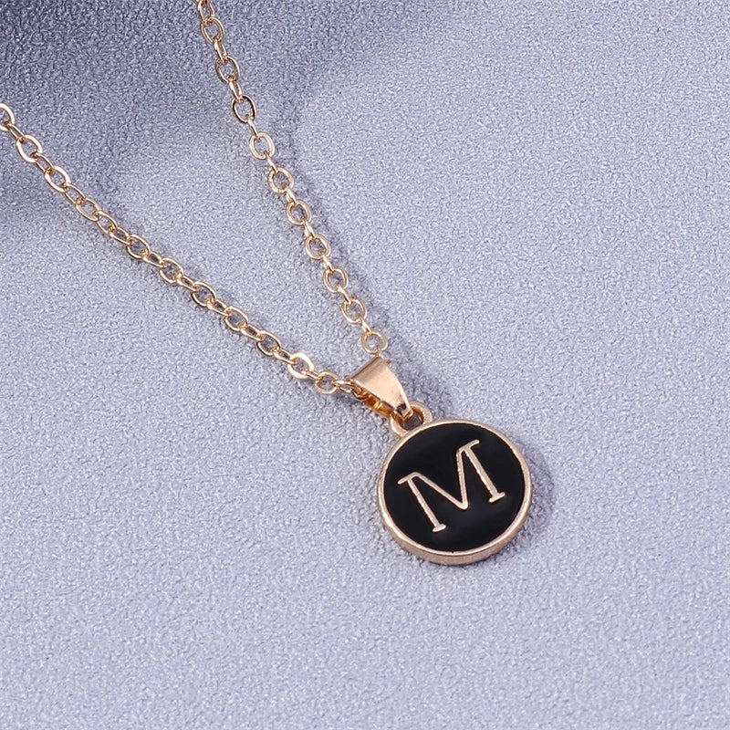 Colored Initial Pendant Necklace m