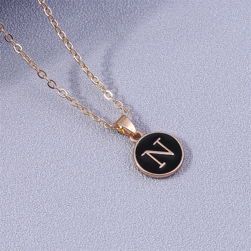 Colored Initial Pendant Necklace n