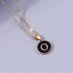 Colored Initial Pendant Necklace o