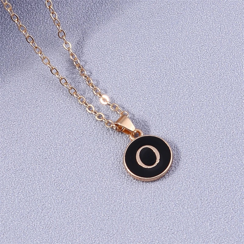 Colored Initial Pendant Necklace o