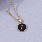 Colored Initial Pendant Necklace p