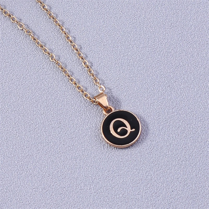 Colored Initial Pendant Necklace q