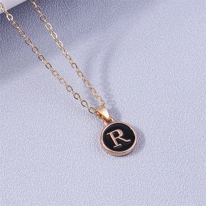 Colored Initial Pendant Necklace r