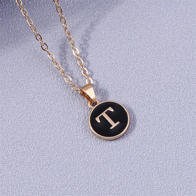 Colored Initial Pendant Necklace t