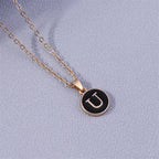 Colored Initial Pendant Necklace u