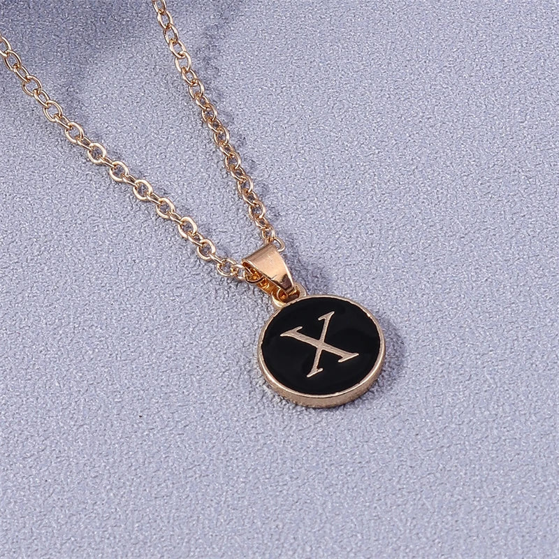 Colored Initial Pendant Necklace x