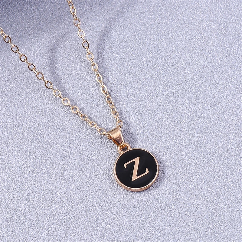 Colored Initial Pendant Necklace z