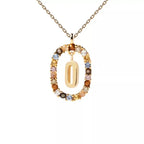 Oval Initial Pendant Necklace o