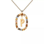 Oval Initial Pendant Necklace p