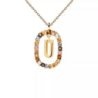 Oval Initial Pendant Necklace u
