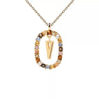 Oval Initial Pendant Necklace v