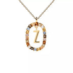 Oval Initial Pendant Necklace z