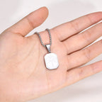 Necklace with geometric palm tree pendant silver