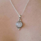 Necklace with Vintage-Style Moonstone Pendant