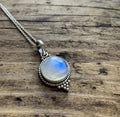 Necklace with Vintage-Style Moonstone Pendant