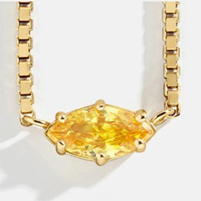 Birthstone eye-shaped pendant necklace November