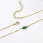 Birthstone eye-shaped pendant necklace