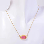 Necklace with Colored Crystal Zodiac Sign Pendant