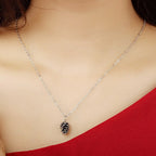 Necklace with Pinecone Pendant for Women silver