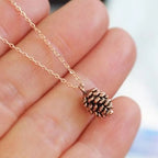 Necklace with Pinecone Pendant for Women gold