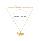 Necklace with gold shark pendant
