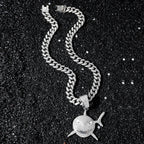 Necklace with Silver Rhinestone Shark Pendant