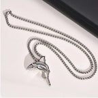 Necklace with Shark Pendant for Men silver