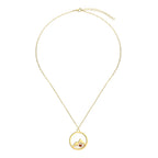 Necklace with Round Pendant Mountain and Seed