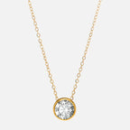 Necklace with round birthstone pendant for women