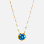 Necklace with round birthstone pendant for women