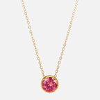 Necklace with round birthstone pendant for women