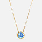 Necklace with round birthstone pendant for women