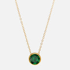 Necklace with round birthstone pendant for women