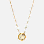 Necklace with round birthstone pendant for women